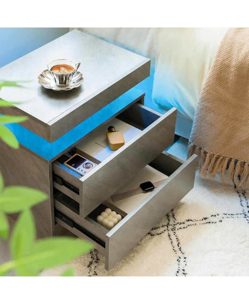 Flynama Stylish Coffee Table with 2 Drawers Neutral Finish Modern Living Room Center Table with Storage