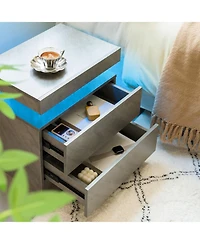 Flynama Stylish Coffee Table with 2 Drawers Neutral Finish Modern Living Room Center Table with Storage