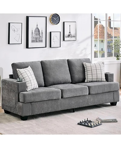 gaomon 89" 3-Seater Sofa, Chenille Couch with Deep Seat