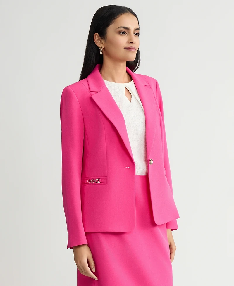 Kasper Women's One-Button Chain-Trim Blazer, Regular & Petite