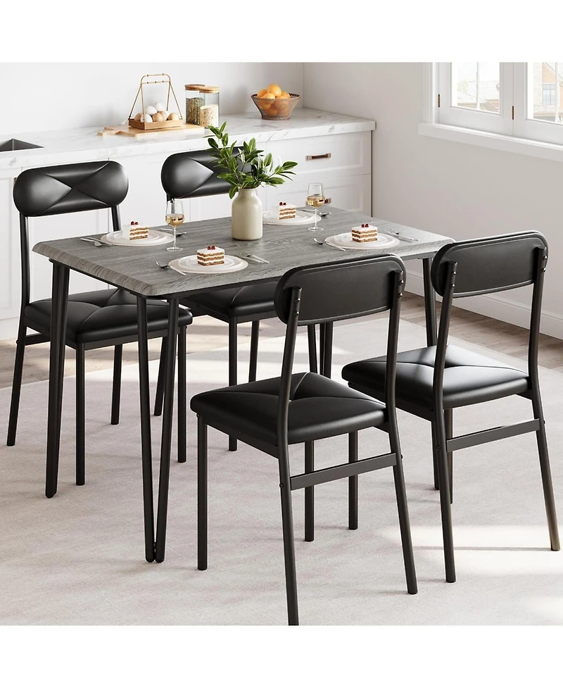 gaomon Dining Table Set for 4, Kitchen Table and Chairs for 4, 5 Piece Kitchen Dining Room Table Set