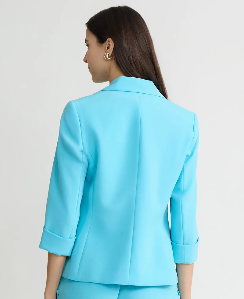 Kasper Women's Cuffed-Sleeve One-Button Blazer, Regular & Petite