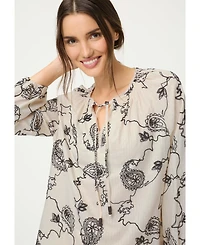Olsen Women's Embroidered Tunic Blouse