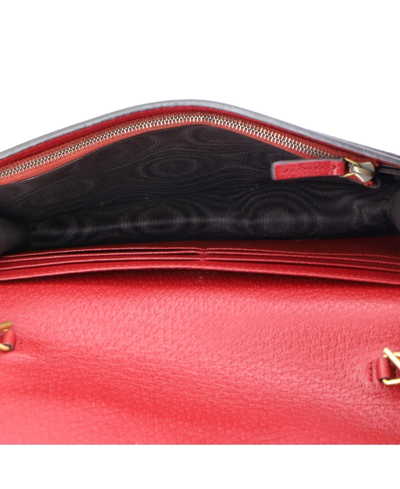 Pre-Owned Gucci Mini Queen Margaret Chain Wallet Gg Coated Canvas