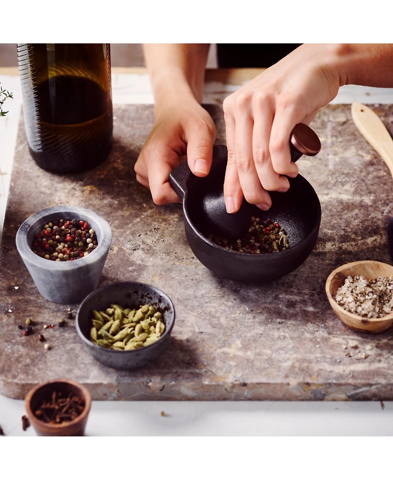 Alva Nori Enameled Cast Iron Mortar & Pestle Set - 2C Capacity