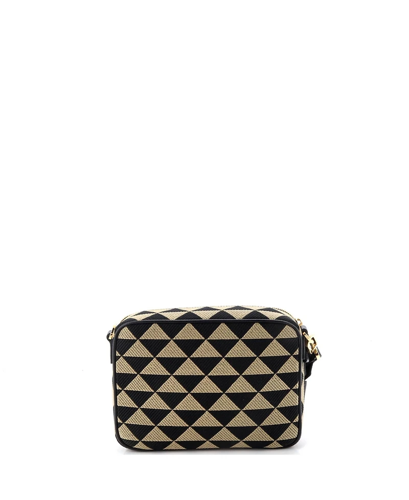 Pre-Owned Prada Symbole Zip Around Shoulder Bag Jacquard