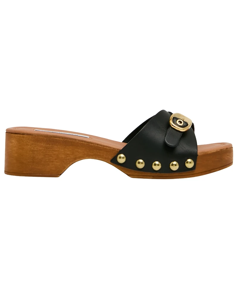 Steve Madden Women's Fredi Wooden Slip-On Slide Sandals