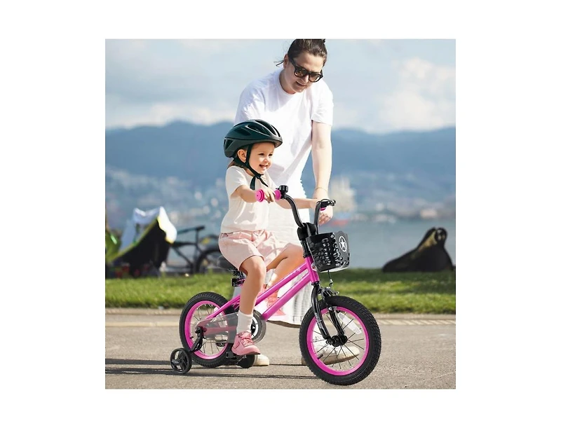 Hongge Kids Bike Adjustable Bicycle with Front Basket