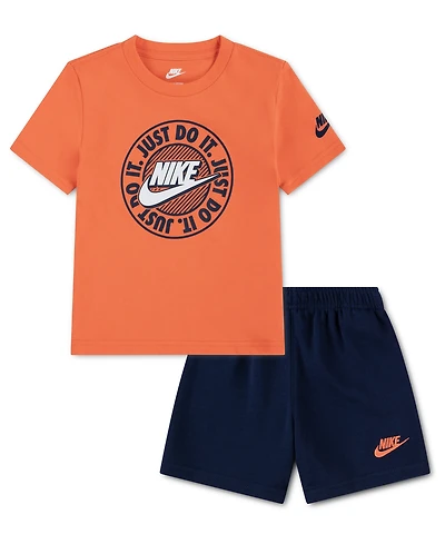 Nike Toddler Boys' 2T-4T Short-Sleeve T-Shirt and French Terry Shorts, 2-Piece Set