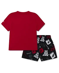 Nike Toddler Boys 2T-4T Short-Sleeve T-Shirt and Printed Shorts, 2-Piece Set