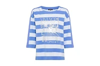 Olsen Women's Stripe and Placement Print Jersey Top