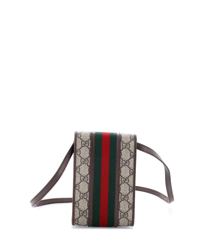 Pre-Owned Gucci Mini Ophidia Vertical Flap Crossbody Bag Gg Coated Canvas