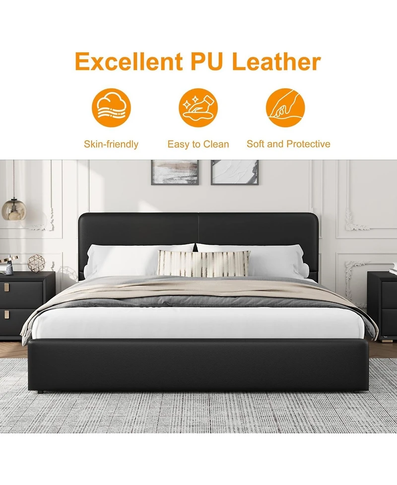 gaomon Double Drawer Soft Bag Bed, Upholstered Bed with Spacious Storage, Soft and Comfortable Mattress, No Box Spring Needed