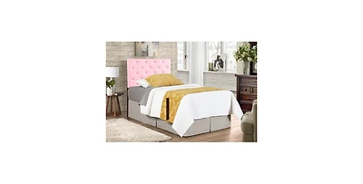Flynama Twin Upholstered Headboard with Faux Jewel Tufting Adjustable Height 41 to 53 inch for Bedroom