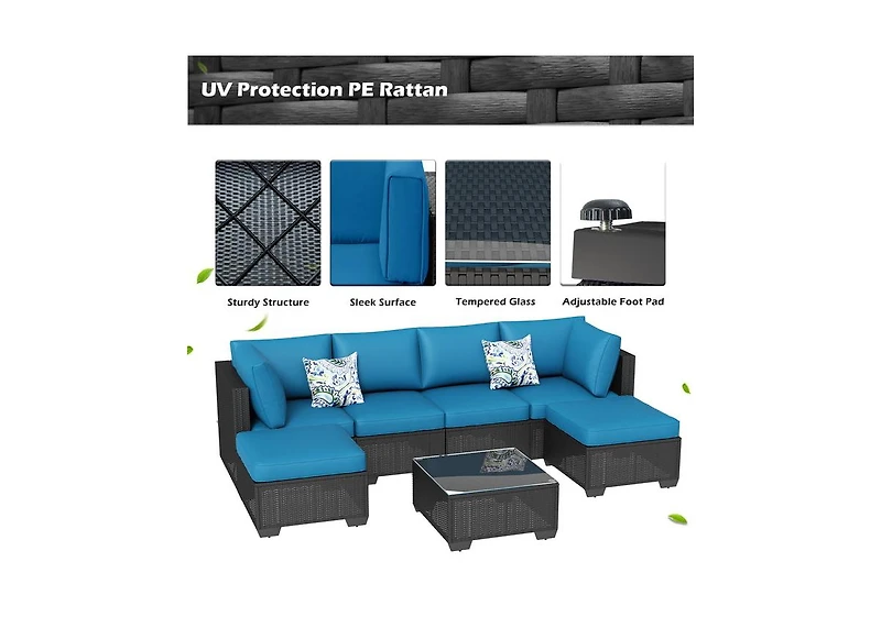 Aecojoy 7 Piece Outdoor Patio Furniture Set