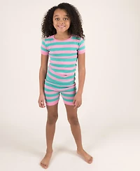 Leveret Kids Matching Family Two Piece Cotton Short Sleeve Shirt and Shorts Striped Pajamas 6-10