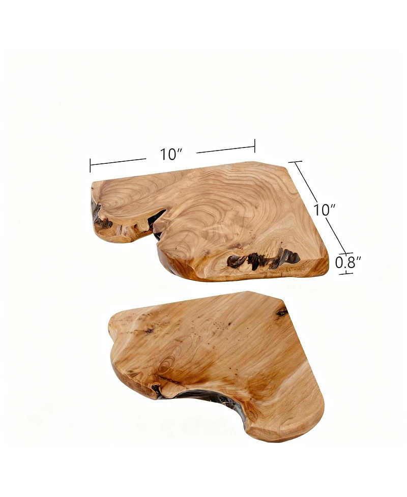 Yigii Corner Floating Shelves Cedar Wood Rustic Set of 2