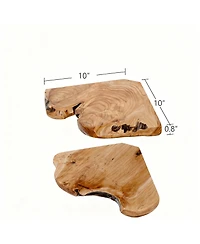 Yigii Corner Floating Shelves Cedar Wood Rustic Set of 2