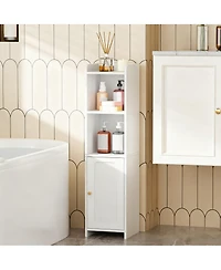 Yigii Bathroom Storage Cabinet Small Narrow With Two Adjustable Shelves