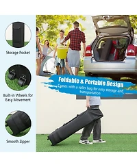 Gymax Patio 10 x 10FT Instant Pop-up Canopy Folding Tent w/ Sidewalls and Awnings Outdoor