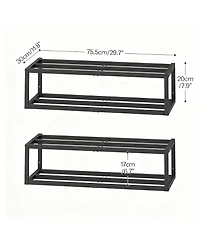 Yigii Wall-Mounted Shoe Rack 2 Pack Metal Hanging shelve