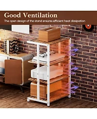 Yigii Media Stand Audio Rack Gaming Console Shelf Tv Equipment Storage