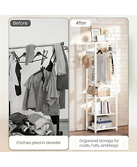 Yigii Expandable Over Toilet Storage Rack Metal 3 Tier Bathroom Organizer Shelf