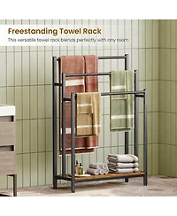 Yigii Freestanding Towel Rack Blanket Ladder Holder Outdoor Bath Drying Shelf