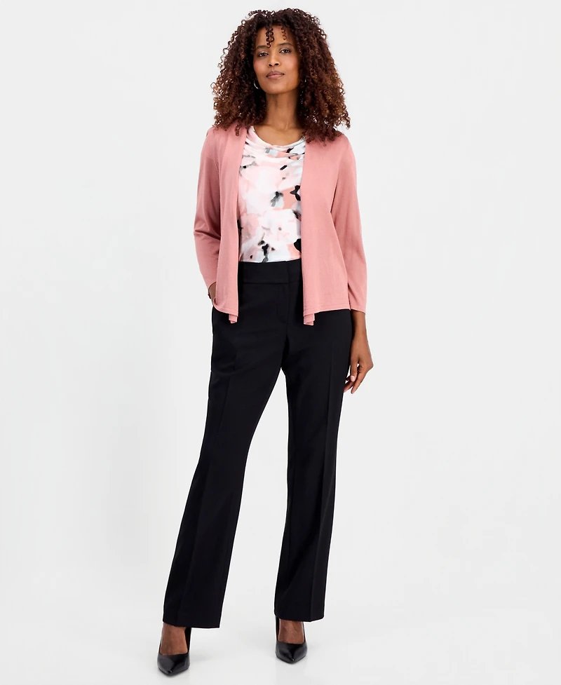 Kasper Women's Blurred Floral Cowlneck Top