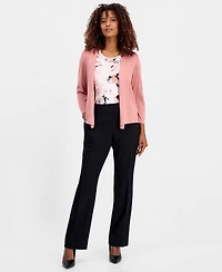 Kasper Women's Blurred Floral Cowlneck Top