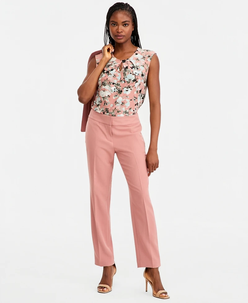 Kasper Women's Fly-Front Slim Pants