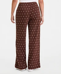 Rebel Veil Juniors' Printed Wide-Leg Drawstring Sweatpants