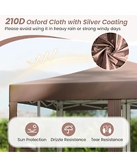 Gymax 10 Ft x Pop-Up Canopy Tent w/ Mesh Netting Carry Bag 8 Stakes and 4 Ropes Outdoor