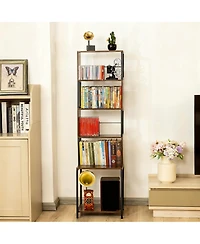 Yigii Dvd Shelf Wooden Cd Storage Rack Adjustable Dividers Tower Media Holder