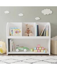 Rainsken Kids Bookcase with 4 Compartments, Toy and Book Storage Shelf, Display Rack for Children's Room, Playroom, Nursery