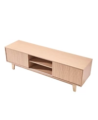Gouun Boho Tv Stand with Sliding Door for TVs