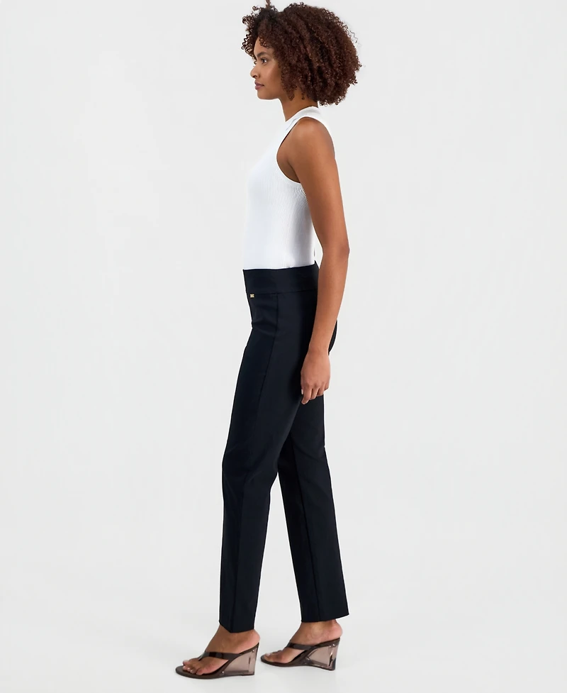 I.n.c. International Concepts Women's Tummy-Control Pull-On Straight-Leg Pants, Created for Macy's