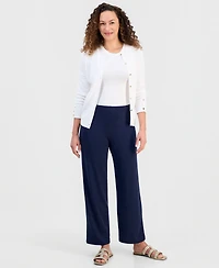 Jm Collection Petites Knit Wide-Leg Pull-On Pants, Petite & Short, Created for Macy's