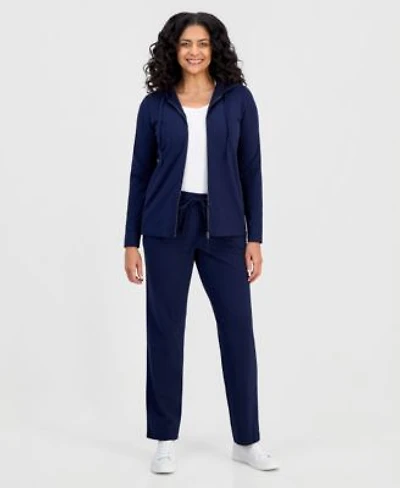 Style Co Womens Zip Front Hooded Sweatshirt Pp 4x Created For Macys