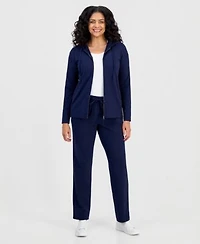 Style Co Womens Zip Front Hooded Sweatshirt Pp 4x Created For Macys