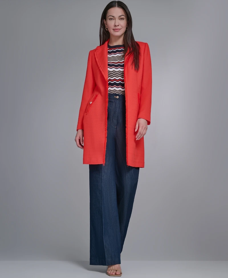 Tommy Hilfiger Women's Open-Front Fringe Topper Jacket