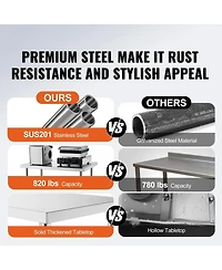 Gouun Stainless Steel Rolling Work Table x x 38 in with 4 Casters