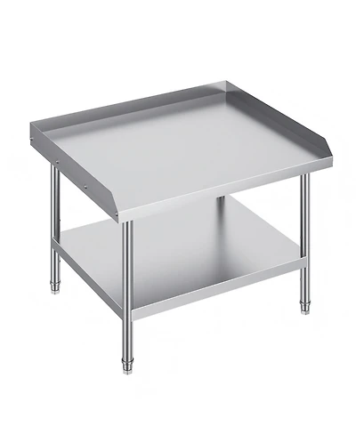 Gouun Stainless Steel Work Table 30 x 36 x 26 in with 2 in Backsplash, Adjustable Height