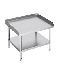 Gouun Stainless Steel Work Table 30 x 36 x 26 in with 2 in Backsplash, Adjustable Height