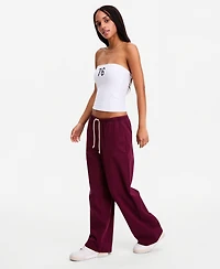 Hippie Rose Juniors' Lightweight Fleece Wide-Leg Sweatpants