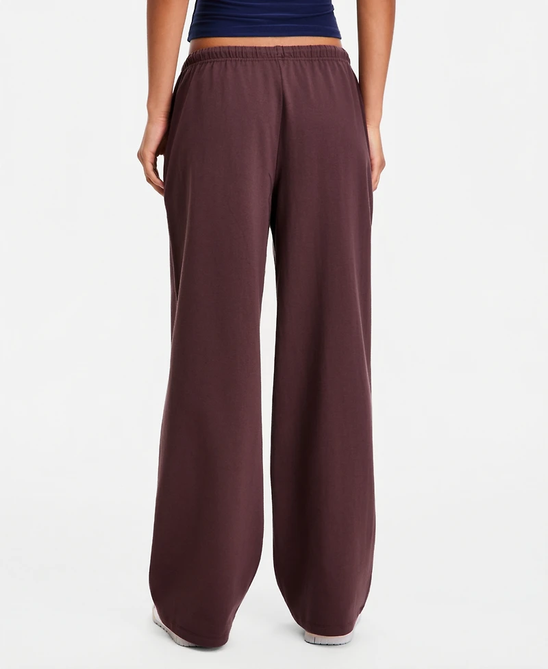 Hippie Rose Juniors' Lightweight Fleece Wide-Leg Sweatpants