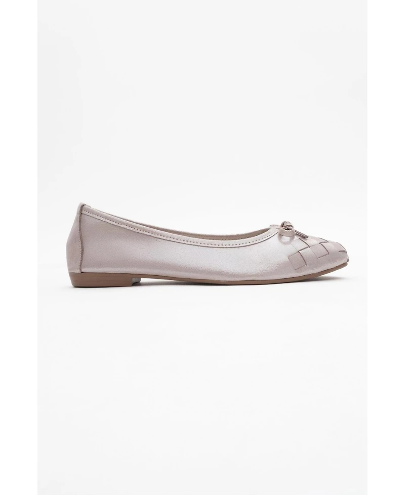 Forever and Always Shoes Women's Nopos Leather Cap Toe Ballet Flat