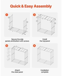 Gouun 4 ft Firewood Rack with Sloped Roof Outdoor Log Storage Shed