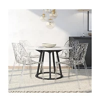 LeisureMod Cornelia Modern Spring Cut-Out Tree Design Stackable Dining Chair