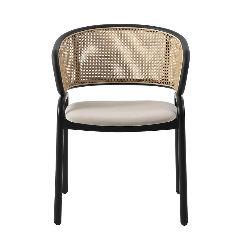 LeisureMod Dining Chair With Stainless Steel Legs Velvet Seat and Wicker Back
